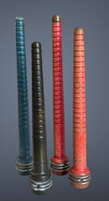 4 Vtg Wooden Textile Mill Thread Bobbins Spindle Multiple Colors Farmhouse Decor