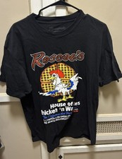 Roscoes Chicken And Waffles Shirt Mens XL Black Crewneck Short Sleeve