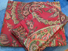 Two Cotton Pottery Barn Standard Pillow Shams Caroline Paisley Paprika Red