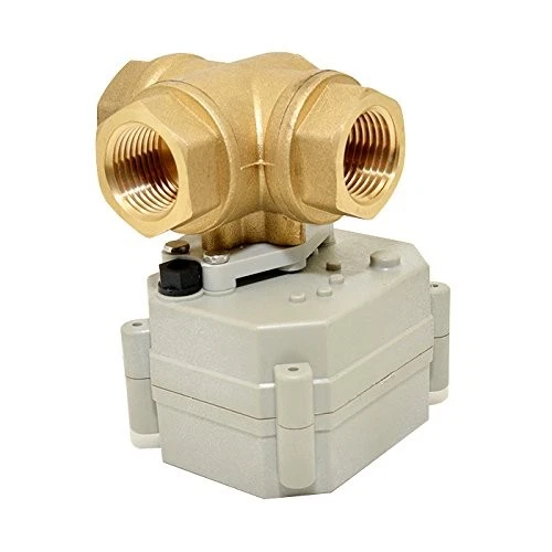 3/4" 110-230VAC Brass 3 Way L Type NPT Auto Return Position Feedback Electric... - Image 2 of 4