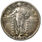 1923-P Philadelphia Standing Liberty Quarter SLQ 25c Extremely Fine XF/AU+
