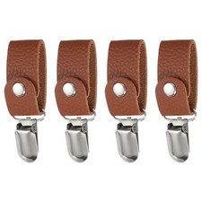 4Pcs Kitchen Towel Holder with Clip Leather Dish Towel Holder Brown 