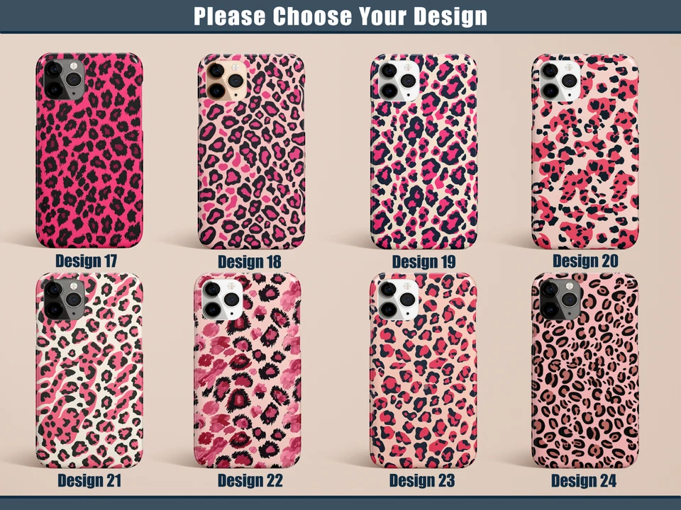 粉色豹纹手机壳 多彩动物图案 多时尚 手机保护套 — 第 4/4 张图片