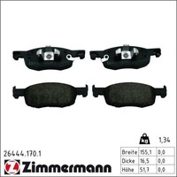 Zimmermann 26444.170.1 Bremsbelagsatz FüR Toyota Yaris Aygo P21 PA1 PH1 B7