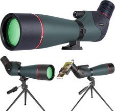 20-60x80 Spotting Scope BAK4 Waterproof w/ Tripod Phone Holder