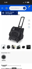 Gen7Pets 29" Airline Travel Dog Carrier with Wheels Pet Stroller, Black