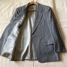 Christian Dior Mens Gray Long Sleeve Single-Breasted Two-Button Blazer Size 44
