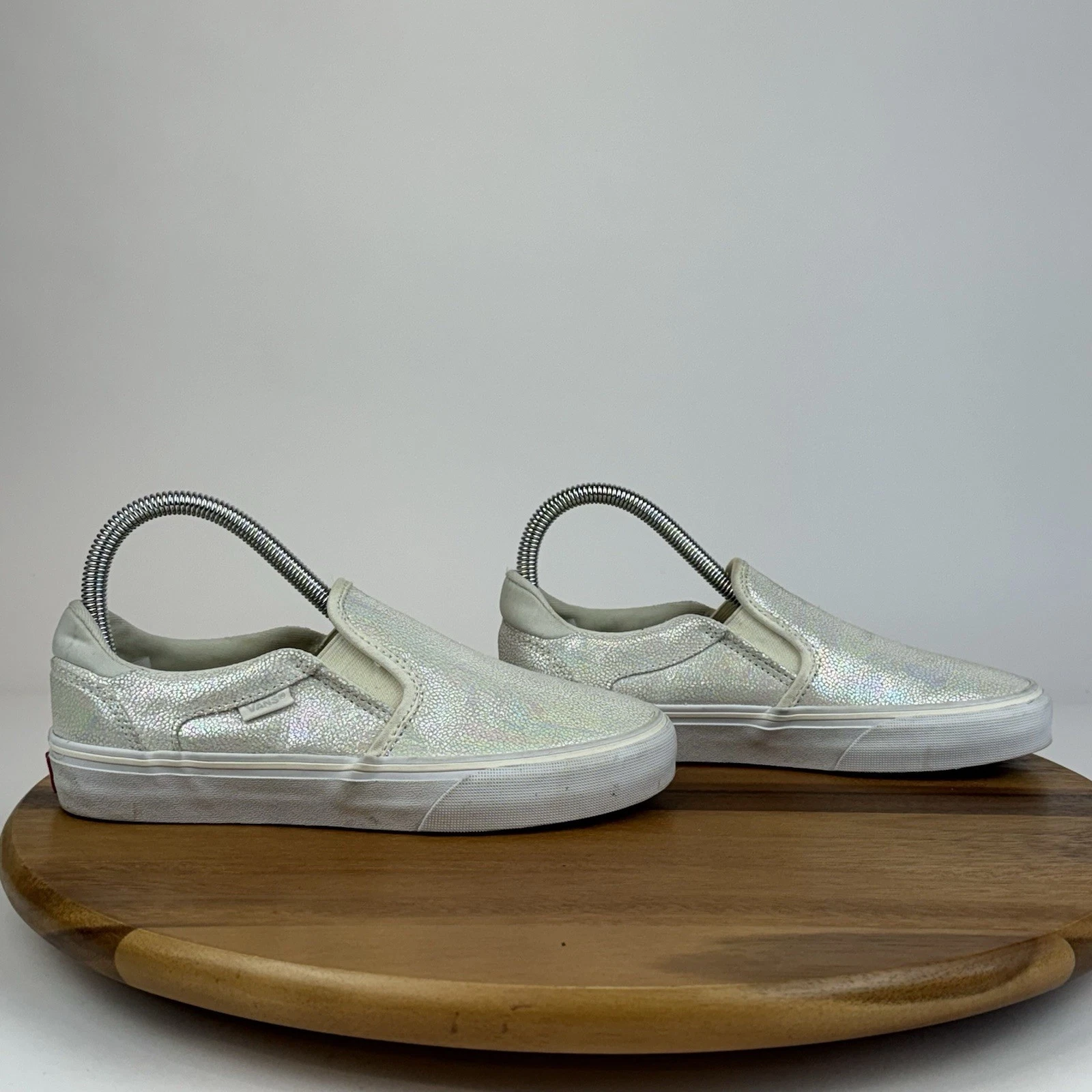 Scarpe da skateboard donna Vans Asher Deluxe iridescenti slip on misura 6