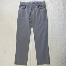 Peter Millar EB66 Pants Mens 33x29 Gray Flat Front Striaght Leg Performance
