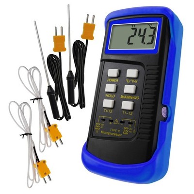 Thermocouple Thermometer Digital K Type Dual Channel - 4 Thermocouples