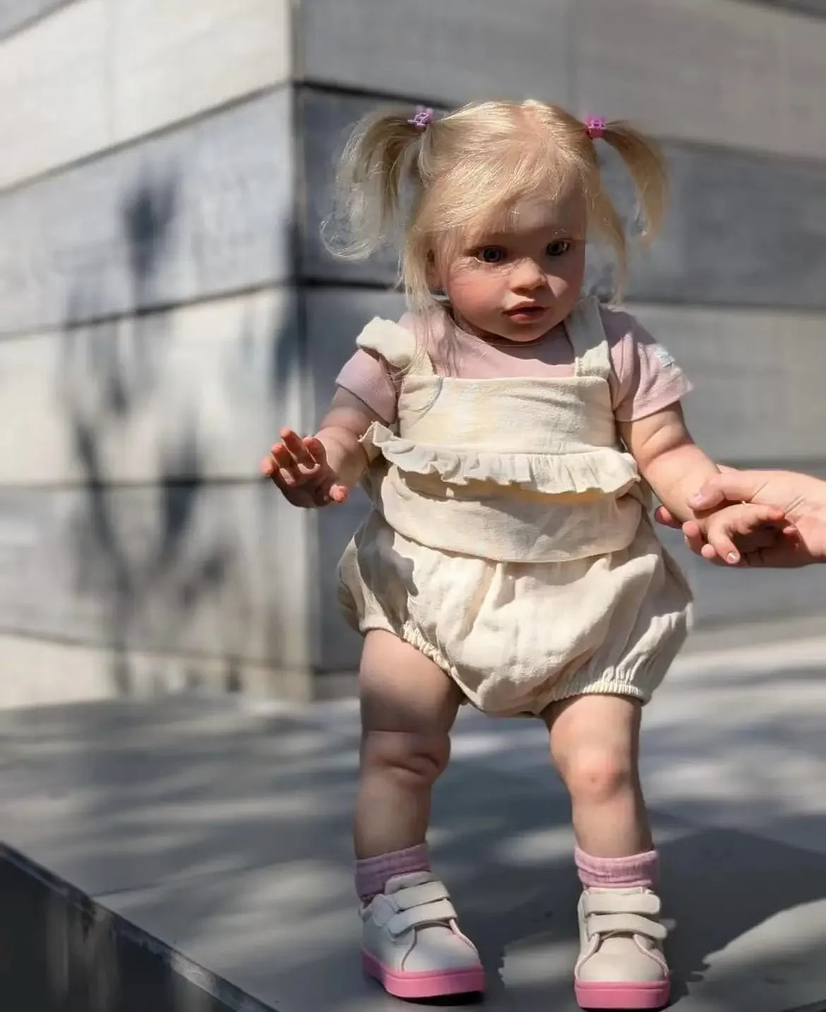26" Lifelike Reborn Baby Doll Rooted Blonde Hair Handmade To