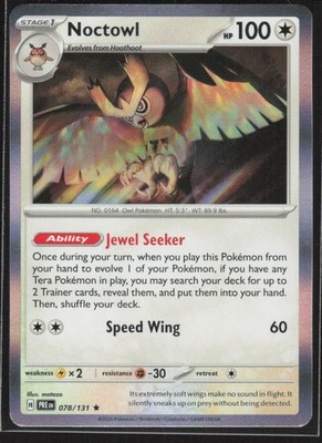 2025 Scarlet & Violet Series - Prismatic Evolutions Noctowl Rare #78