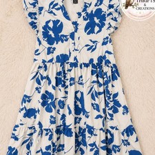 Floral Ruffle Mini Dress ~ Women's Size Small