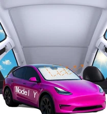 10PCS Full Windshield Side Window & Roof Sunshade for 2020-2024 Model Y, Gray 