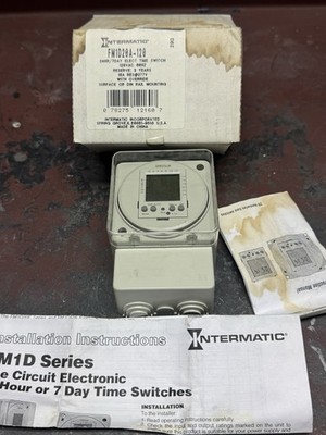 NEW Intermatic FM1D20A-120 Elec Carrier Timer Switch, 24-Hr/7-Day, Surface/ DIN