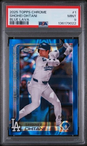 2025 Topps Chrome Shohei Ohtani 1 blue lava psa 9