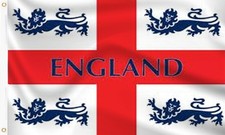 ENGLAND FOOBALL FLAG 4 LIONS 5x3' 3x2'