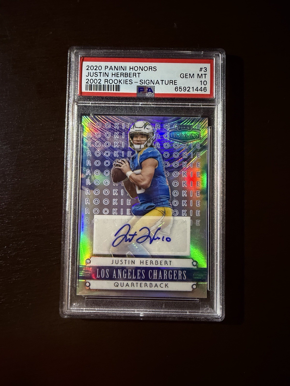 Justin Herbert Panini Honors 2002 Rookies #3 Signature