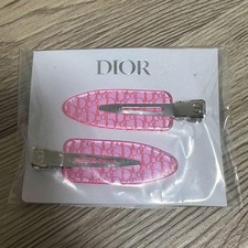 Christian Dior Backstage Logo Hair Clip Pink 2pc Set Novelty