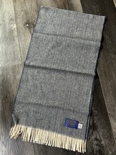 Vtg Pendleton Gray Tweed Chevron Scarf 100 Virgin Wool