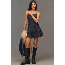 NWT Anthropologie Pilcro Sleeveless Pleated Denim Romper. Size 12. Retails 160