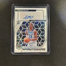 2023-24 Panini Mosaic Rookie Autos White Mosaic /25 Leonard Miller Auto RC