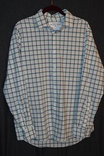 Mizzen  Main Leeward Men's L Trim Fit Long Sleeve Button Dress Shirt Plaid