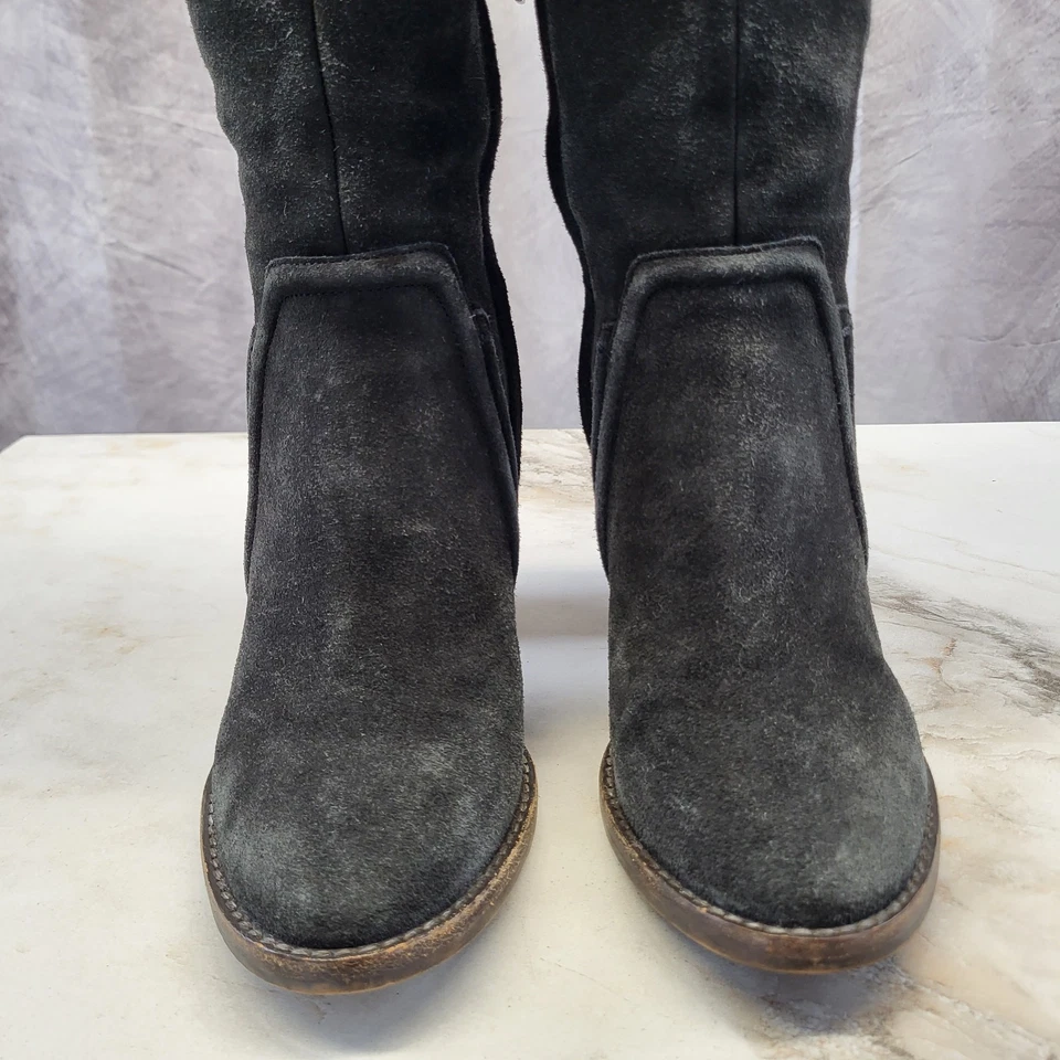 Vince Camuto MELAYA Size 6.5 M Over Knee High Heel Suede Boots Black - Image 4 of 4