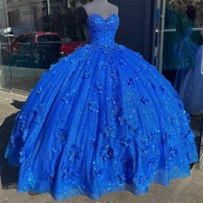 Royal Blue Quinceanera Dresses Prom Graduation Gowns Lace Up Sweet 16Ball Gowns