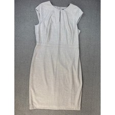 Ann Taylor Dress 12 Tan Career Knee Length Business Classic Timeless New