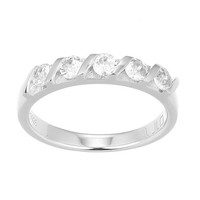 Cavill Silberring Damen 925 Sterling Zirkon 0,60Ct Glanzvolles Design