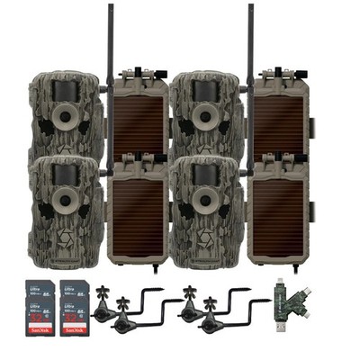 Stealth Cam 36MP Fusion Max Cellular Trail Camera 4 Pack Card Reader Bundle