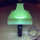 Vintage Akro Agate Uranium Vaseline Custard Milk Glass Boudoir Vanity Table Lamp