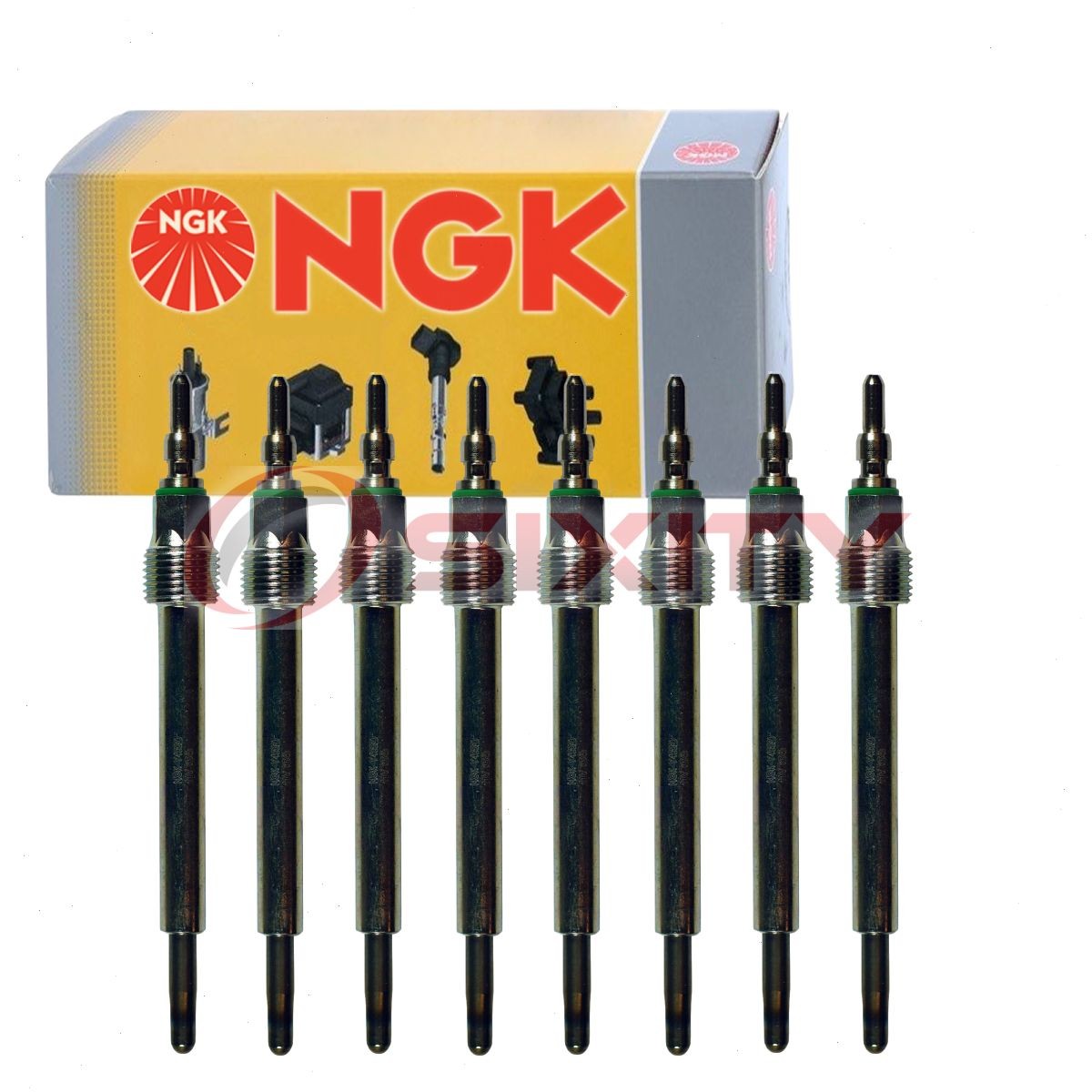 8 pcs NGK Diesel Glow Plugs for 2004-2005 Ford Excursion 6.0L V8 - Engine at