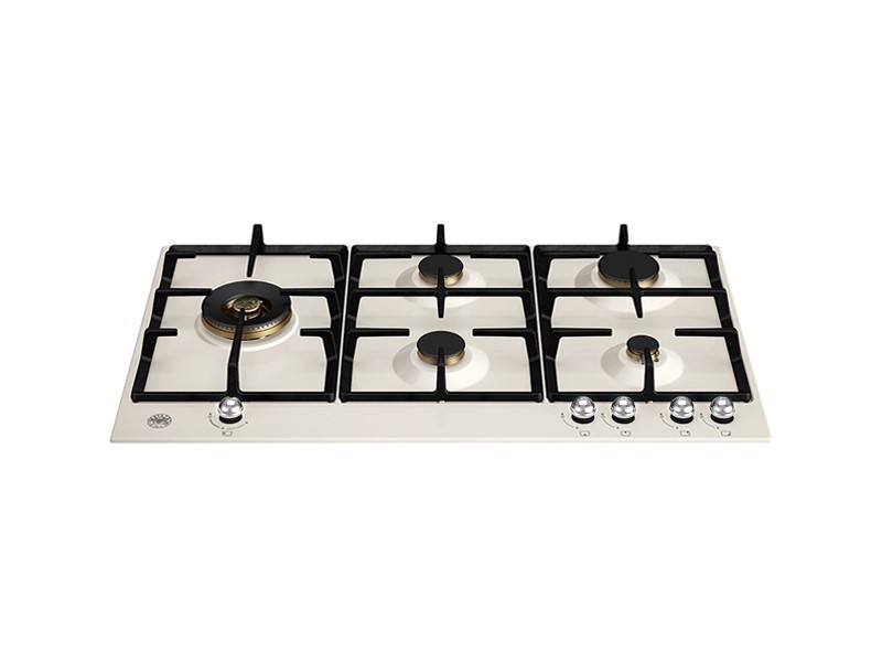 F.LLI BERTAZZONI P905LHERAX Piano Cottura 5 Fuochi Gas Tripla Corona Avorio 90cm
