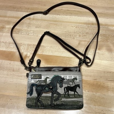Chala Safari Canvas Horse Mini Crossbody Purse Adjustable Straps