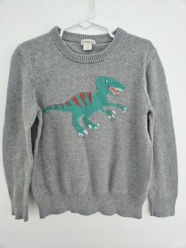 Crewcuts Sweater Dinosaur Gray 100% Cotton Kids 6-7