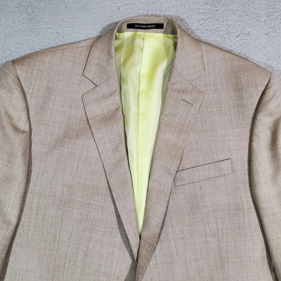 Blazer Richard James Masculino 46R Lã Bronzeada Savile Row Terno Clássico Jaqueta Esportiva - Imagem 2 de 4
