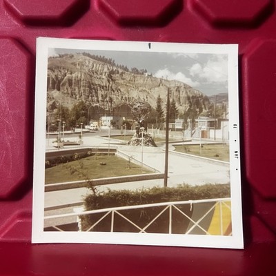 View Of Plaza In La Paz Bolivia 3 1/2 x 3 1/2 Photograph Vintage 1969