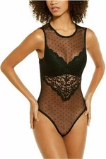 INC International Concepts Cupped Swiss Dot Thong Bodysuit Medium 