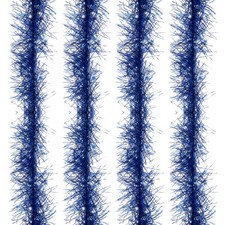 5Ft Feather Boa, 4 Pcs Artificial Fluffy Feather Boas, Bright Blue