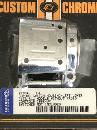 27034 CHROME SWITCH HOUSING LEFT LOWER 1982-LATER HARLEY-DAVIDSON NOS