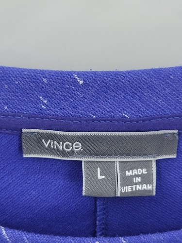 Vince Sweater Womens Large Blue Space Dye Crew Neck Pullover Sweatshirt - Picture 3 of 8