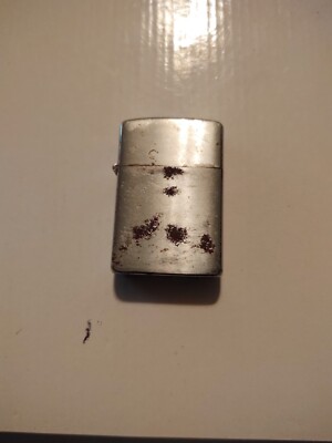 Vintage Austria Champ Silver Tone Lighter 2.25x1.5  Flip Up Chimney Used #26