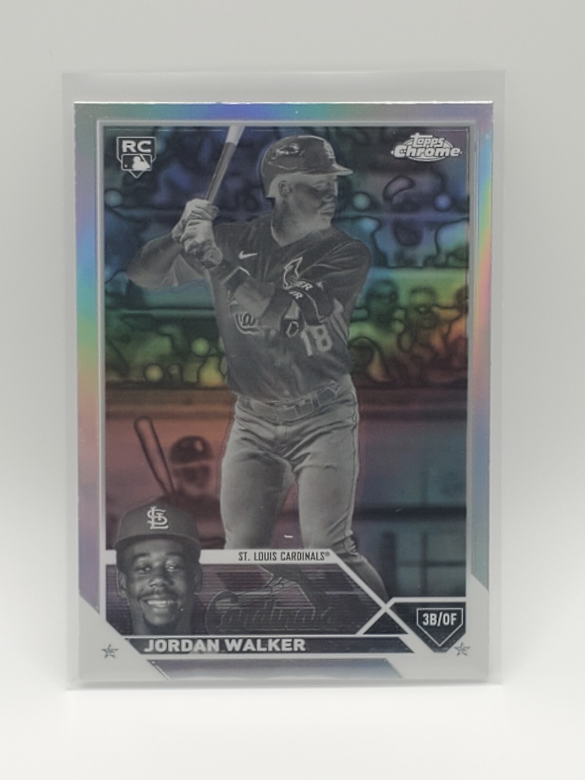 2023 Topps Chrome Negative Refractor #209 Jordan Walker RC Cardinals
