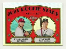 2021 Topps Heritage DYLAN CARLSON/EVAN WHITE Chrome Rookie Refractor /572 RC 295