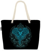 Elefant Indien Afrika Reise Beach Bag Tattoo Henna Symbol Safari Dschungel Tier