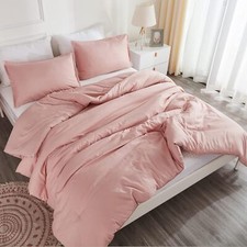 3-Piece Queen Size Comforter Set 90x90 inch comforter and 2 pillowcases Pink