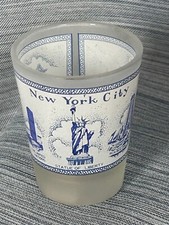 New York City Glass Shot Glass with Statue of Liberty & Twin Towers (Freedom)