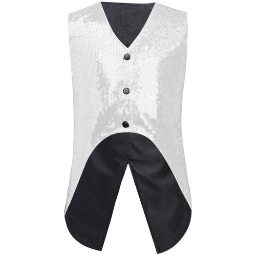 Kids Boys Vest Dance Waistcoat Competition Tailcoat Jazz Blouse Formal Stage - Picture 39 of 53